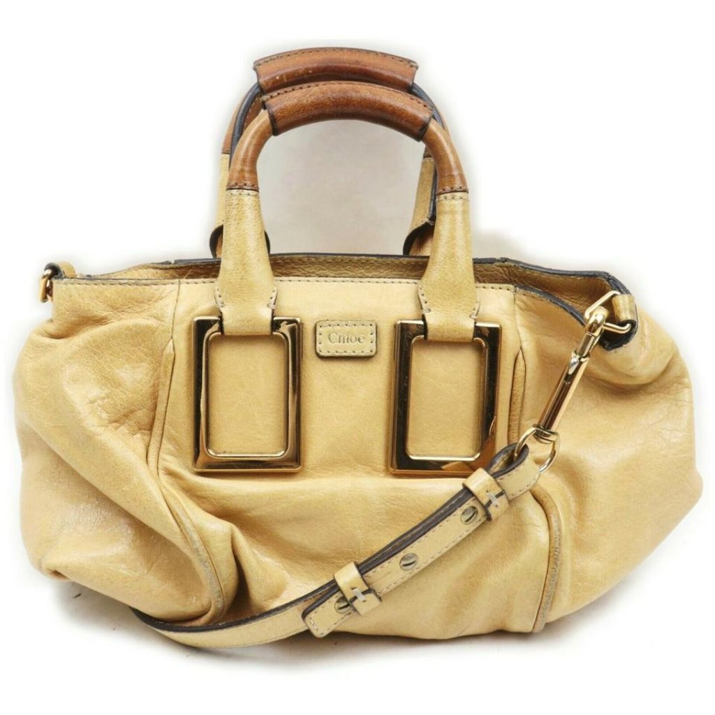 Chloe Beige Leather 2way Shoulder Bag 861600